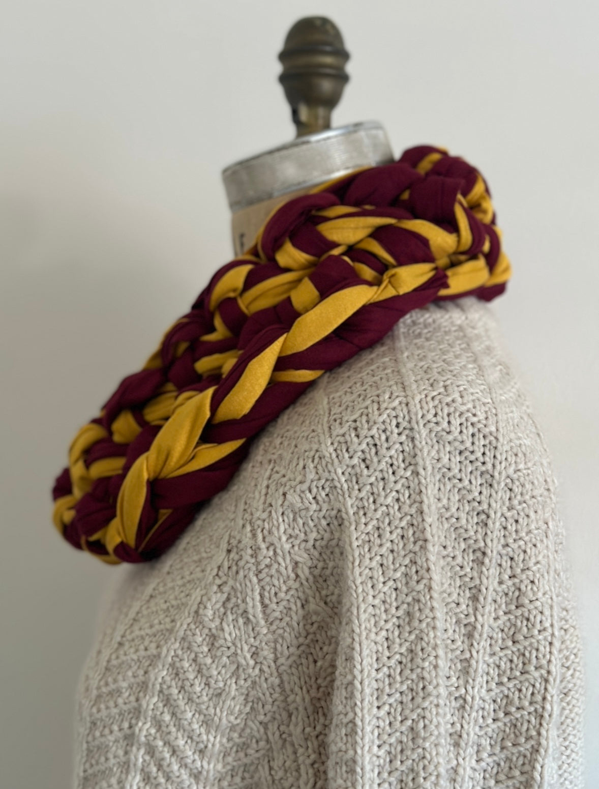 Burgundy and gold butter soft scarf, Gryffindor scarf, Commanders scarf