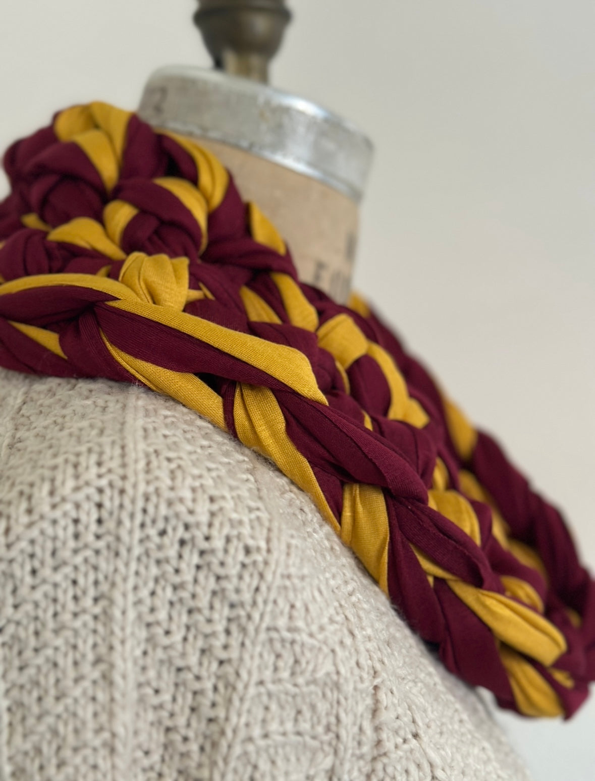 Burgundy and gold butter soft scarf, Gryffindor scarf, Commanders scarf