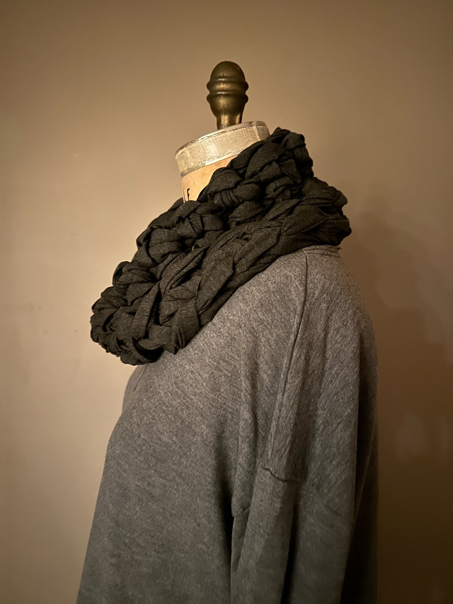 9” Wide Luxuriously Soft Cooling Weighted Infinity Scarf, weighted shawl, calming shawl
