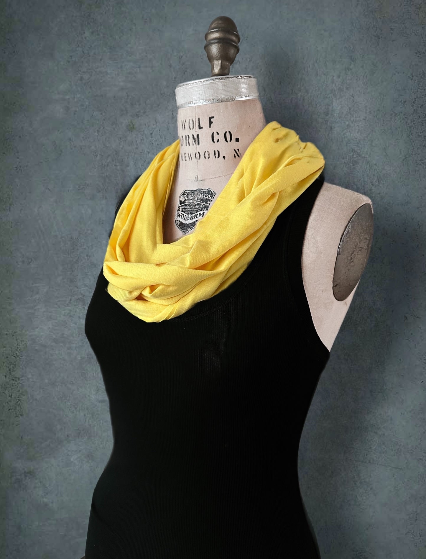 Bright Yellow Jersey Knit Infinity Scarf