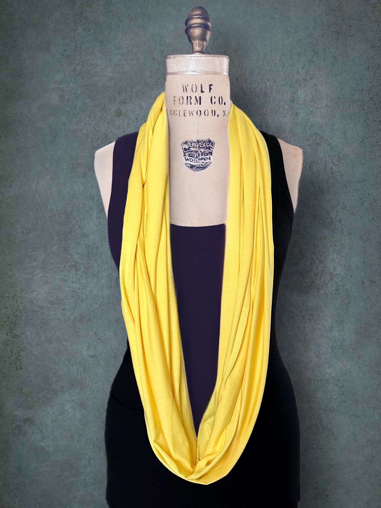 Bright Yellow Jersey Knit Infinity Scarf