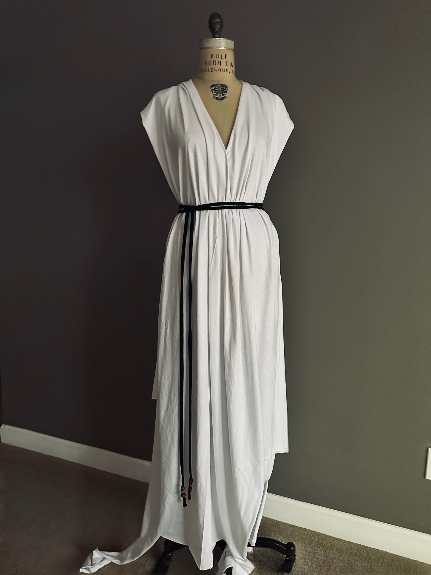 Skinny belt, organic cotton sash belt, beaded belt wrap