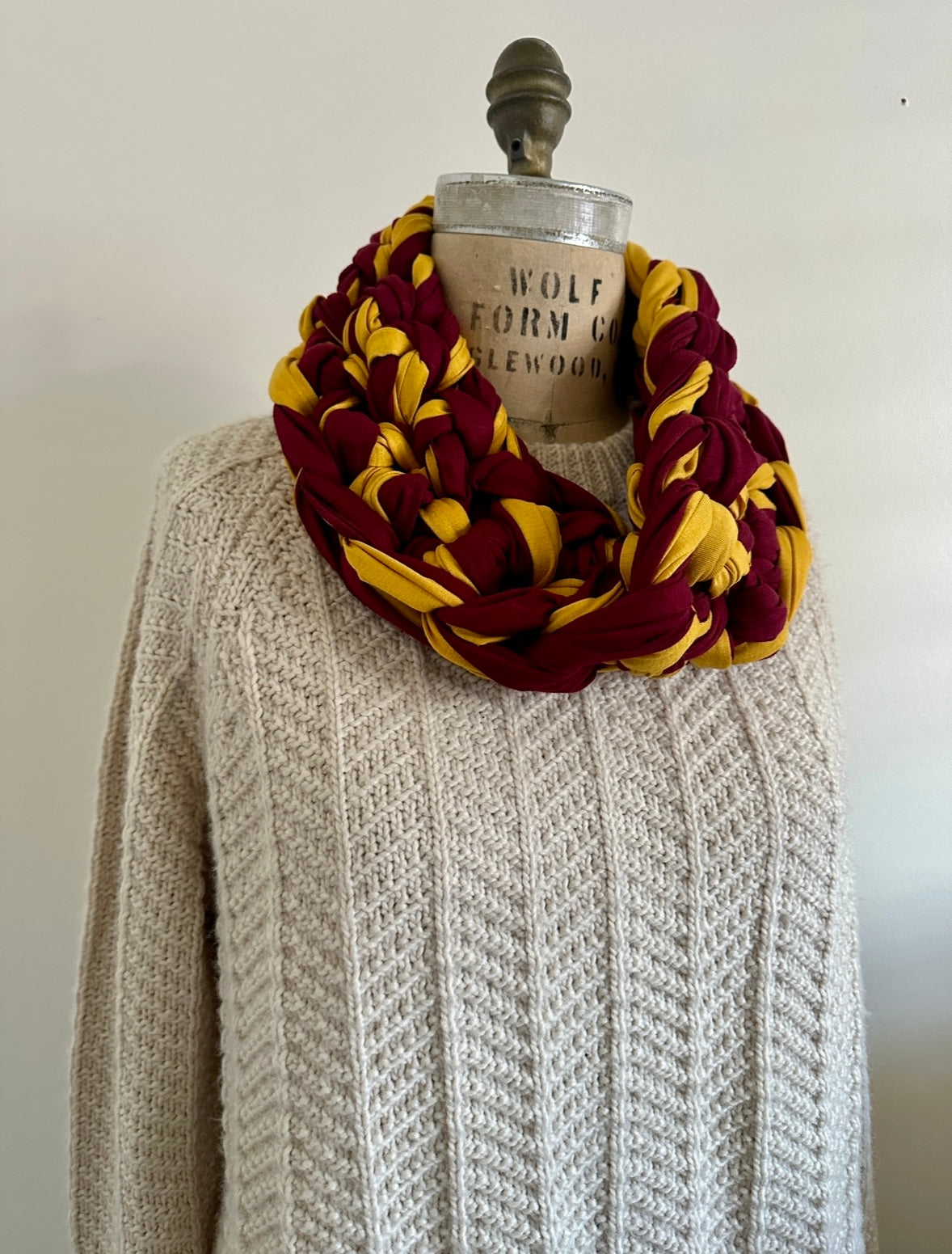 Burgundy and gold butter soft scarf, Gryffindor scarf, Commanders scarf