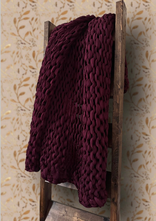 Ready to ship! Burgundy Wine blanket, Luxuriously Soft Cooling Weighted, breathable weighted blanket