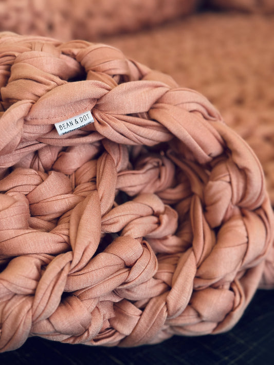 Peach/Oranges Collection Cooling Weighted Blankets Made to Order, orange weighted blanket, coral weighted blanket, chunky knit blanket