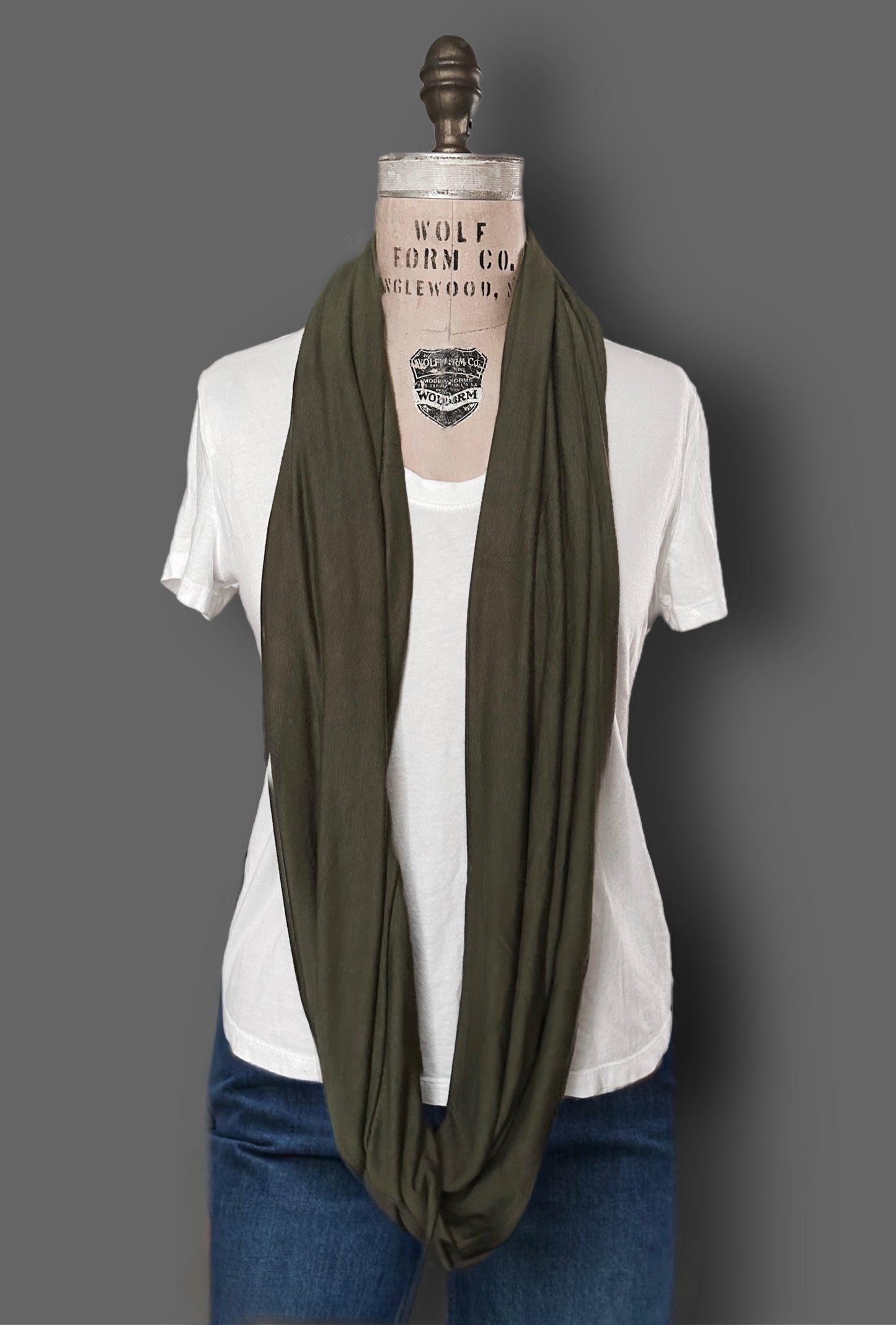 Teal Blue Jersey Knit Infinity Scarf