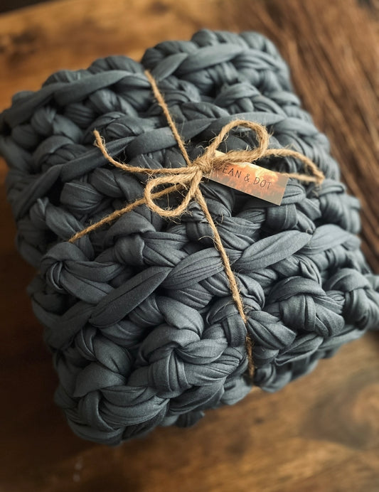 Blue Collection Cooling Weighted Blankets Made to Order, blue weighted blanket, breathable blanket, chunky knit blanket
